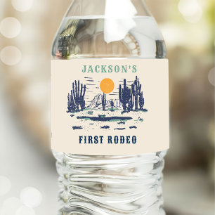 Vintage Desert Western Wild West 1st Birthday Water Bottle Label