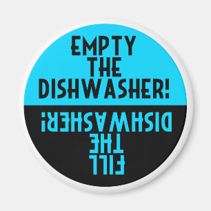 Vintage Design Dishwasher Round Magnet