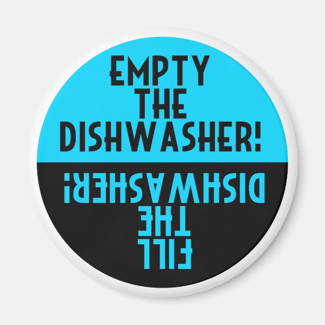 Vintage Design Dishwasher Round Magnet (Front)