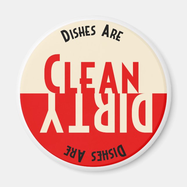 Vintage Design Dishwasher Round Magnet (Front)