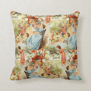Vintage Design Old Fashioned Retro Scene Cushion
