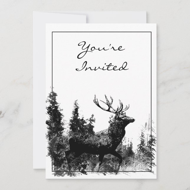 Vintage Design Stag Party Invite (Front)