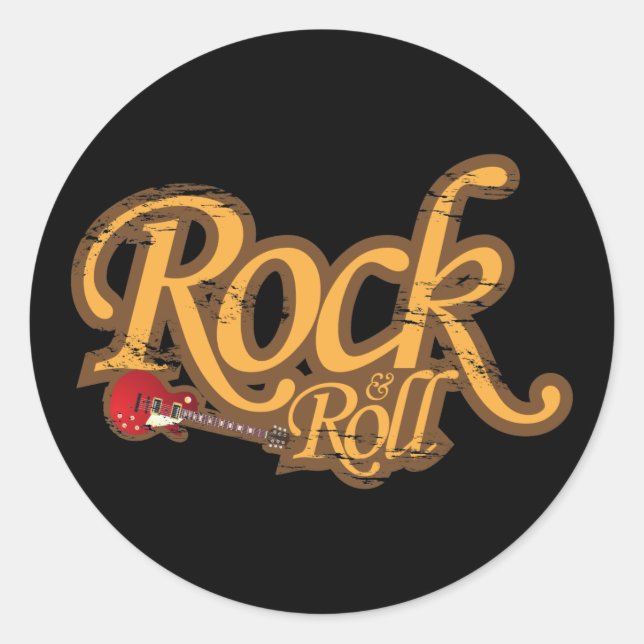 Vintage Design Sticker - Rock 'n Roll (Front)