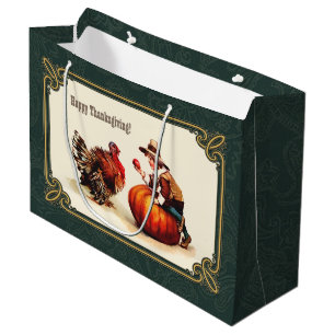 Vintage Design Thanksgiving Gift Bags