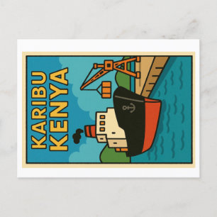 Vintage designed postcards from East Africa
