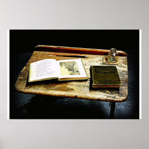 Vintage Desktop - Student Desk Poster