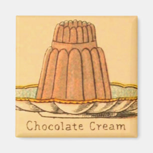 Vintage dessert chocolate cream cake magnet