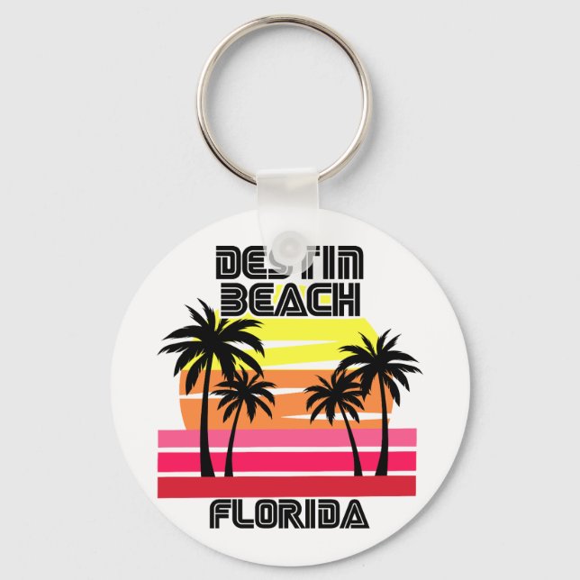 Vintage Destin Beach Florida Key Ring (Front)