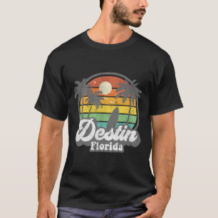 Vintage Destin Florida Beach Surfing Retro 70s Sur T-Shirt