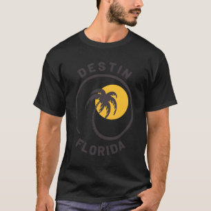 Vintage Destin Florida Twisted Palm Trees Sunrise T-Shirt