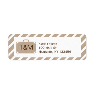 Vintage Destination Return Address in Kraft Colour Label