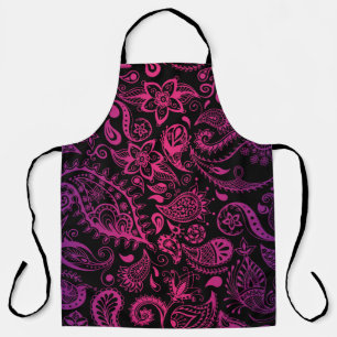 Vintage Detailed Flowers Seamless Illustration Apron