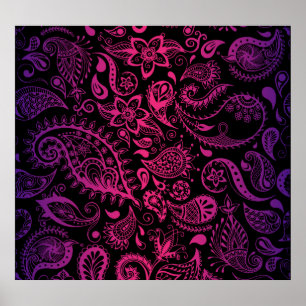 Vintage Detailed Flowers Seamless Illustration Poster