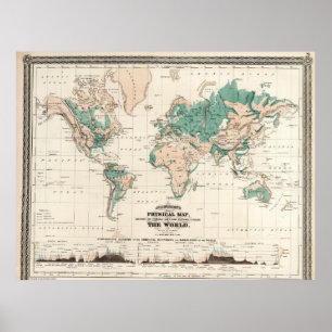 Vintage Detailed World Map Poster