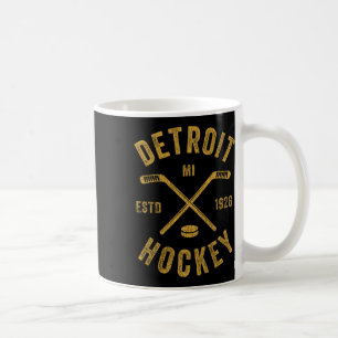 Vintage Detroit Mi Ice Hockey Sticks Detroit Hocke Coffee Mug