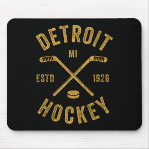 Vintage Detroit Mi Ice Hockey Sticks Detroit Hocke Mouse Pad