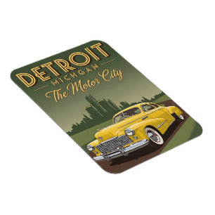 Vintage Detroit Michigan the motor city Magnet