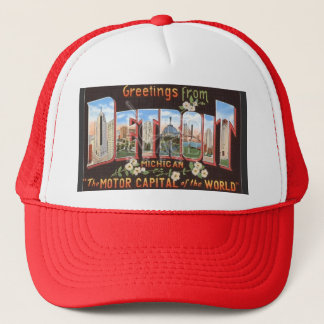Vintage Detroit Postcard Hat