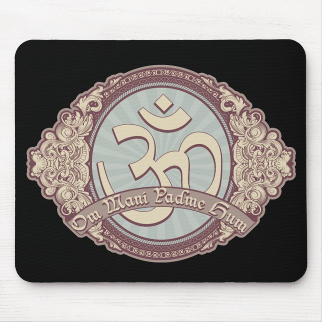 Vintage Devanagari OM Logo Mouse Pad (Front)