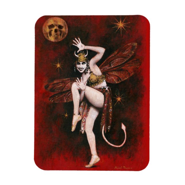 Vintage Devil Lady Flexible Magnet (Vertical)