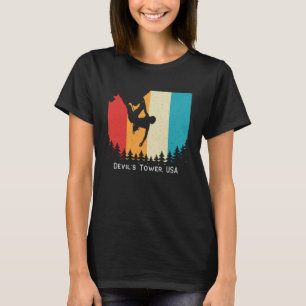 Vintage Devil s Tower USA Rock Climbing Bouldering T-Shirt