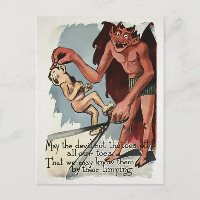 Vintage Devil Toes Postcard (Front)