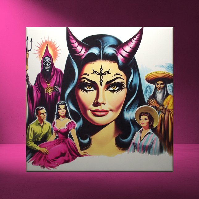 Vintage Devil Woman Ceramic Tile (Creator Uploaded)