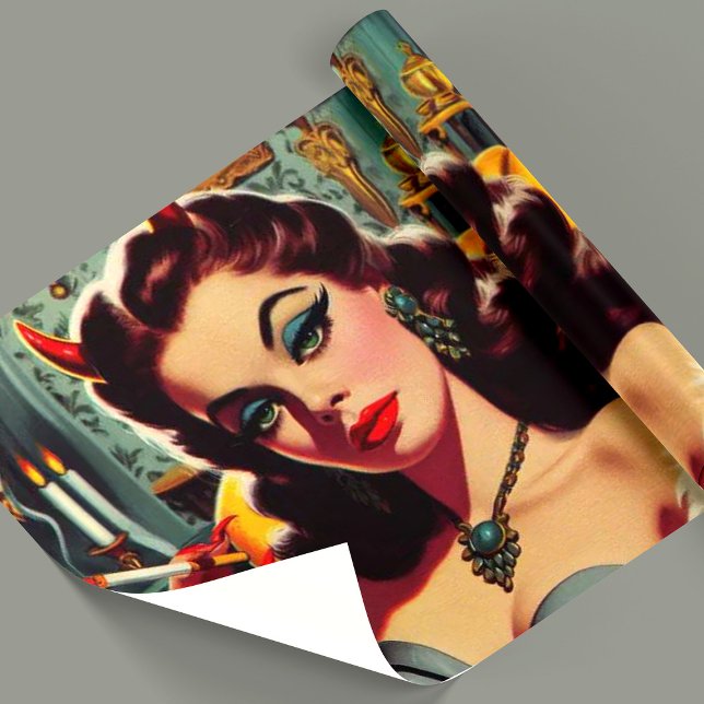 Vintage Devil Woman Wrapping Paper (Creator Uploaded)
