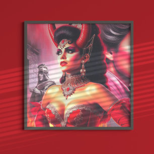 Vintage Devilish Woman Poster