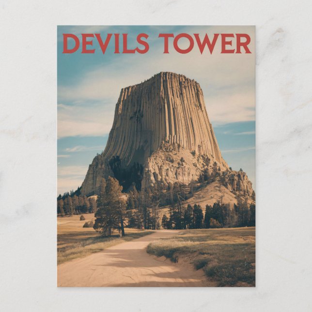 Vintage Devils Tower Postcard (Front)