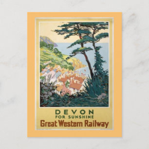 Vintage Devon English Travel Advertisement Holiday Postcard