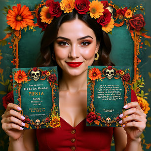 💀🎉 Vintage Día de Muertos Party Invitation