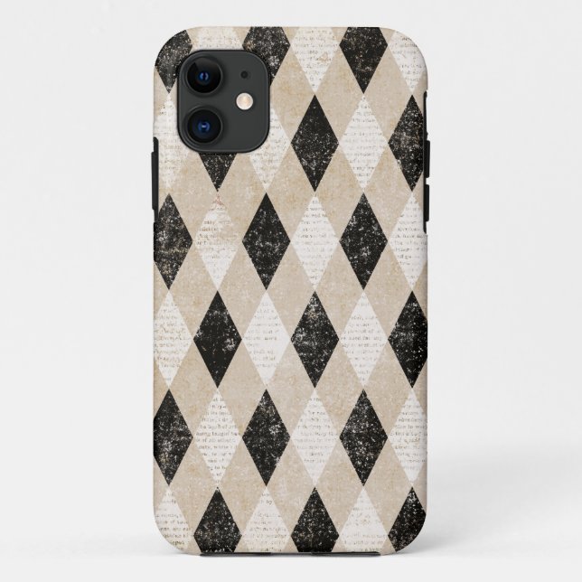 Vintage Diagonal Argyle Grunge iPhone 5s Case (Back)
