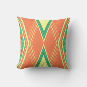 Vintage Diagonal Beach Colours Pillow