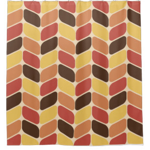 Vintage Diagonal Rectangles Autumn Shower Curtain