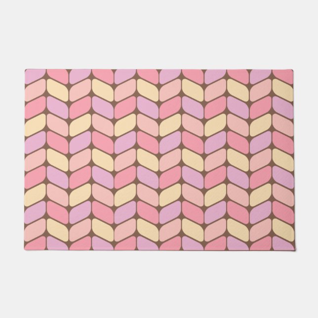 Vintage Diagonal Rectangles Ice Cream Doormat (Front)