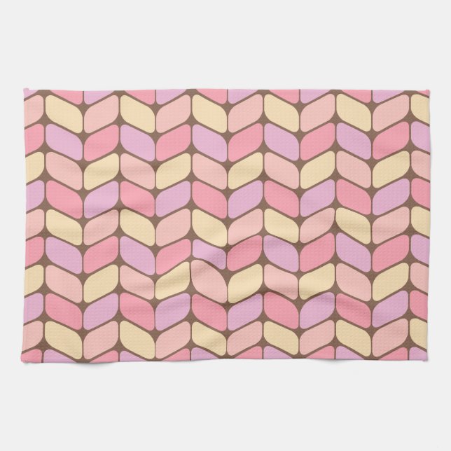 Vintage Diagonal Rectangles Ice Cream Tea Towel (Horizontal)