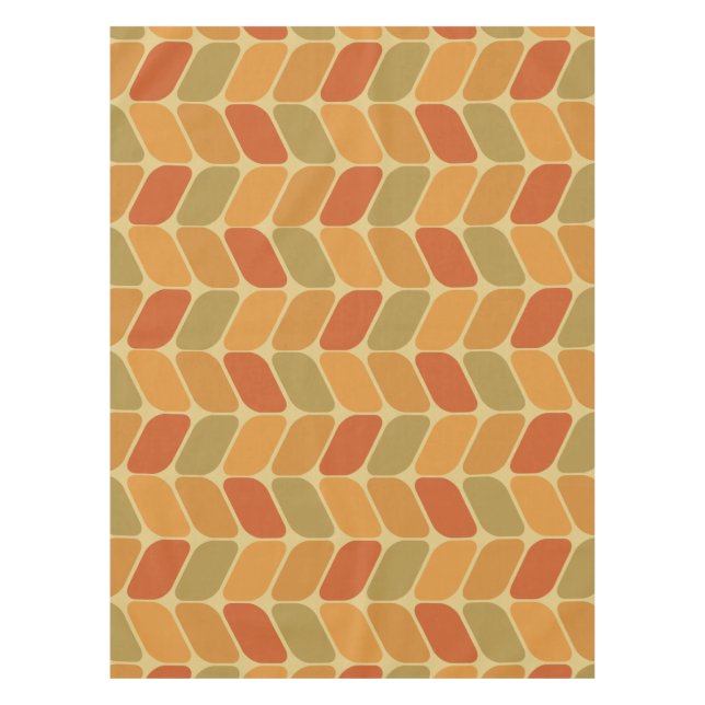 Vintage Diagonal Rectangles Ocher Tablecloth (Front)