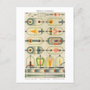 Vintage Diagram from Electric Discharges Postcard