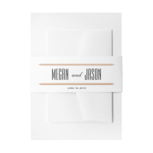 Vintage Diamond Black & Copper Bellyband Invitation Belly Band