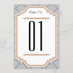 Vintage Diamond Black & Copper Table Number