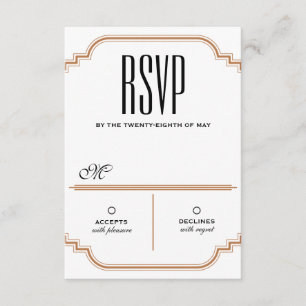 Vintage Diamond Black & Gold Response Card