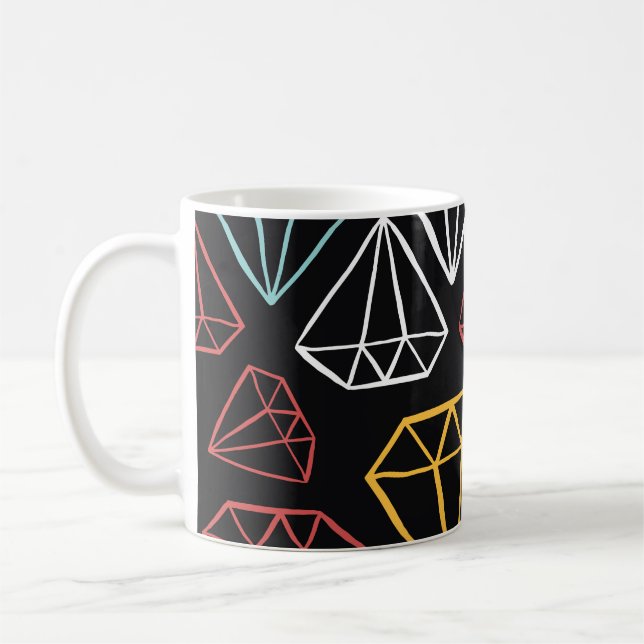 Vintage diamond design, seamless pattern coffee mug (Left)