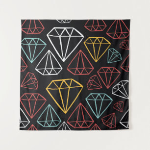 Vintage diamond design, seamless pattern tapestry