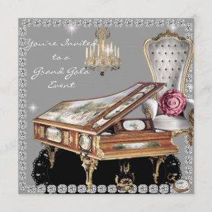 Vintage Diamond Wedding Event Invitation