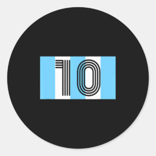 Vintage Diego Argentina Number 10 Football Soccer Classic Round Sticker