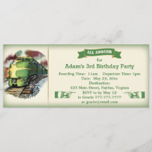 Vintage Diesel Train Birthday Party Invitation