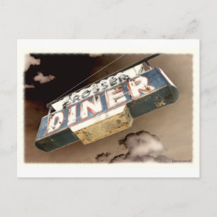 Vintage Diner Sign Postcard
