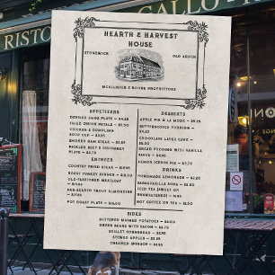 Vintage Dining Old‑Time Restaurant Menu