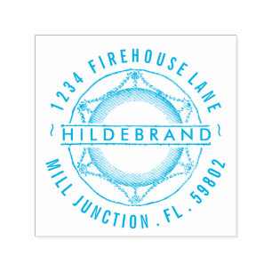 Vintage Dinner Plate Self-Ink Return Address Stamp